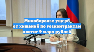 Минобороны: ущерб от хищений по госконтрактам достиг 9 млрд рублей