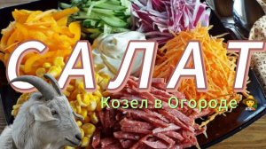 Витаминный Салат  "КОЗЁЛ В ОГОРОДЕ". Пошаговый рецепт вкусного салата