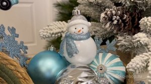 Набор пластиковых ёлочных игрушек НОВЫЙ ГОД ПРИМЧАЛСЯ! (голубой с серебряным и белым), 2000305