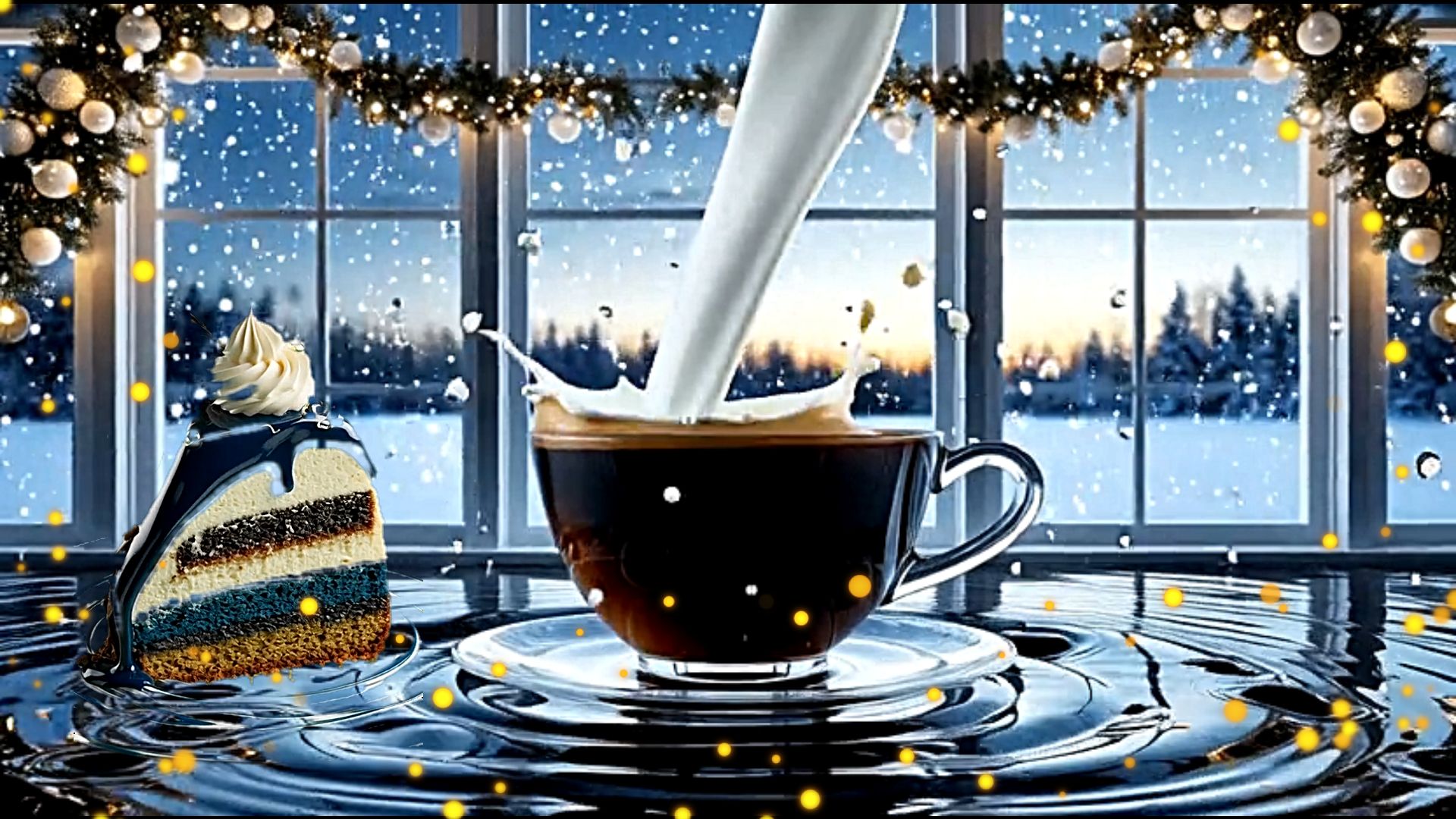 Атмосфера комфорта с чашечкой кофе с молоком и вкуснейшим десертом в окружении волшебной музыки