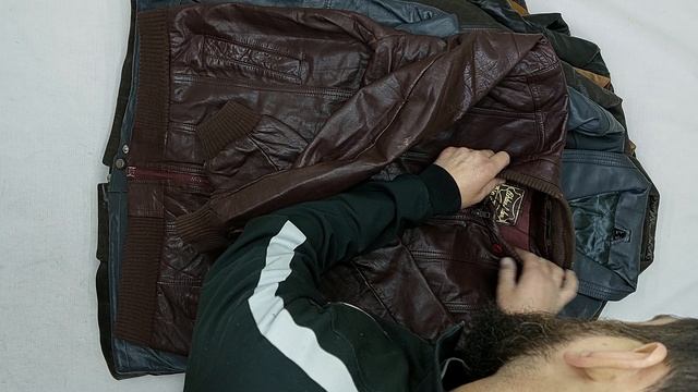 Куртки кожаные  секонд оптом 11 пак