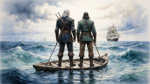 Геральт и друг: выживание на плоту в Raft №2⛴️🌊