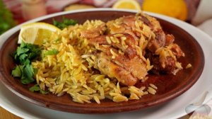 Один из вариантов греческих блюд из курицы. КОТОПУЛО С ОРЗО