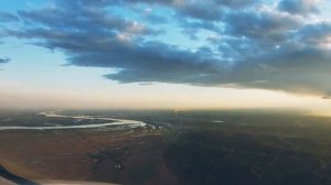 Посадка на закате дня  Благовещенск.