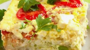 Овощная запеканка с миндалём и рисом