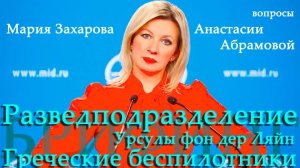 Разведподразделение Урсулы фон дер Ляйн. Греческие беспилотники - Анастасия Абрамова на брифинге МИД