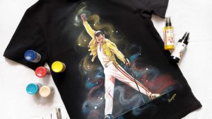 Роспись футболки Фредди Меркьюри