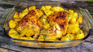 Куриные окорочка в духовке с хрустящей корочкой с картошкой. Как приготовить?