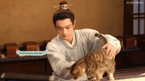 Закадровое видео процесса съёмок 🎬 дорамы "Воссоединение при луне" 🌖🐈