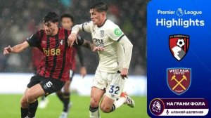 Обзор матча 12 тура Английской Премьер-Лиги НА РУССКОМ. Борнмут - Вест Хэм