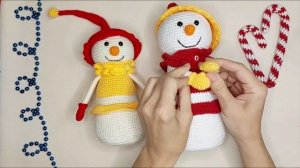 Снеговичок (девочка) (видеообзор) Вязание крючком