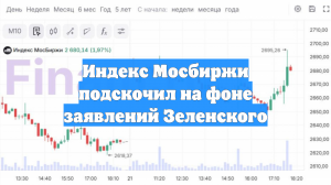 Индекс Мосбиржи подскочил на фоне заявлений Зеленского