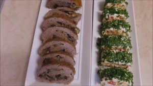 Закуска с крабовыми палочками и Запеченный рулет с грибами .Что приготовить на Новый год