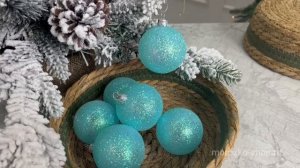 Набор ёлочных шаров ЛАЗУРНЫЙ БЛЕСК, стекло, 50 мм, 6 шт., С172-2