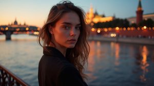 🌉✨ Вечерняя магия с Парящего моста — Москва сияет!