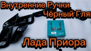 Внутренние ручки,мыльницы,крючки черный глянец для Lada Priora
