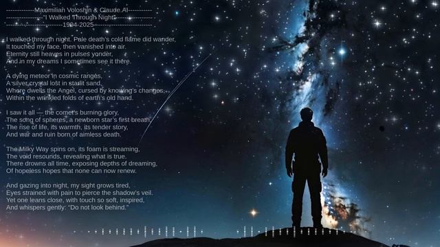 Maximilian Voloshin & Claude.AI “I Walked Through Night”  1904-2025