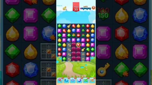 Jewel Legend 183, 184 и 185 уровень три в ряд