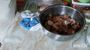 Субботний день,работы много.Курочка с яблоками.