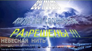 ВСЕ ПРОСТО, КОГДА СЛОЖНОСТИ РАЗРЕШЕНЫ из ДНЕВНИКА -  ЗАПИСИ ВосПринятого (ноябрь 2025)-Небесная Нить