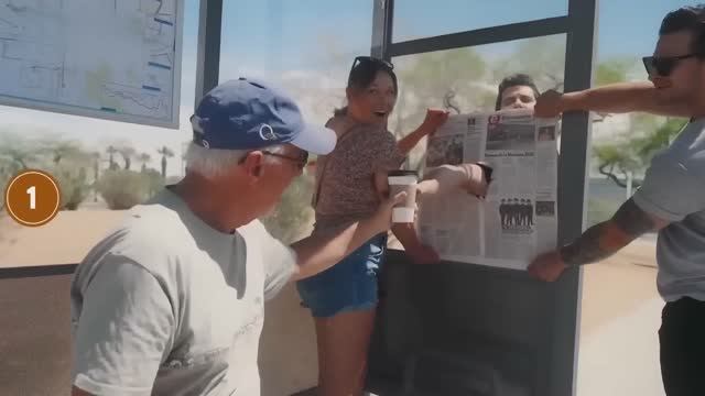 Секрет фокуса прохождения сквозь стекло на автобусной остановке смотреть онлайн