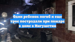 Один ребенок погиб и еще трое пострадали при пожаре в доме в Ингушетии