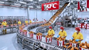 Как курица KFC готовится на современной фабрике (полный процесс) внутри фабрики KFC