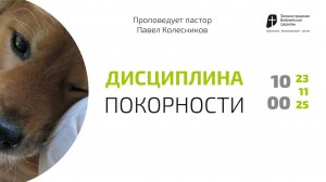 Богослужение 23 ноября 2025 г. | "ДИСЦИПЛИНА ПОКОРНОСТИ". Павел Коллесников