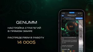 GENUMM Настройка стратегий в прямом эфире, распределяем в работу 14000$