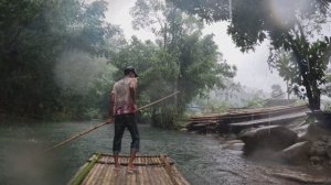 Таиланд! Сплав на бамбуковых плотах по речке.