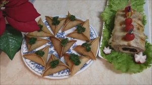 Вкусные ЗАКУСКИ на Новый Год .МЯСНОЙ БАТОНЧИК и АРАБСКИЕ БЛИНЧИКИ.Блюда на Праздничный стол