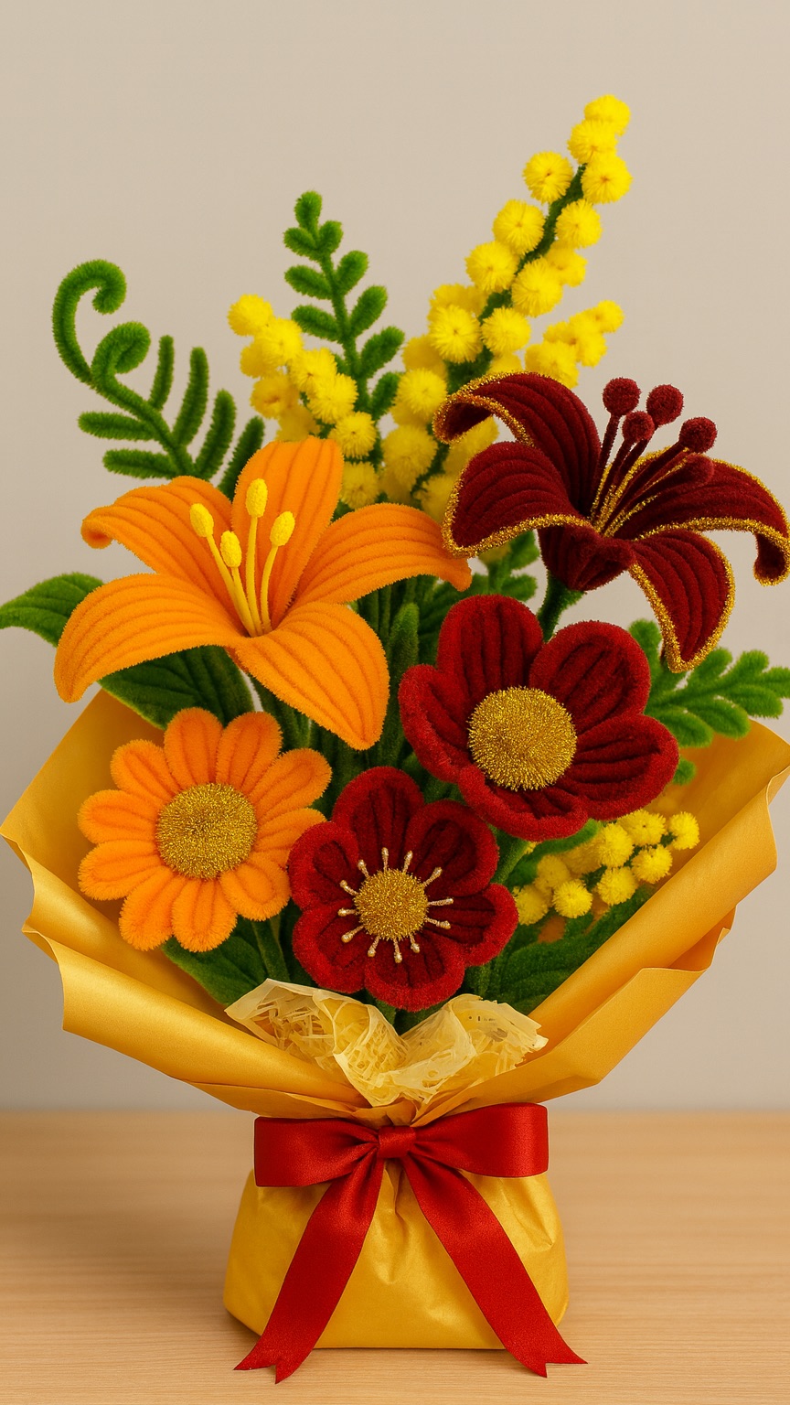 Букет из синельной проволоки — мастер-класс цветы своими руками ❤️🧡 смотреть онлайн