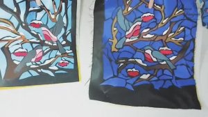 #18 ...1 способ сборки витража "СНЕГИРИ". Способ с использованием черного фона