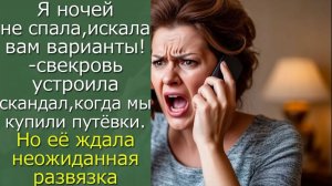 Я ночей не спала, искала вам варианты! — свекровь устроила скандал, когда мы купили путёвки
