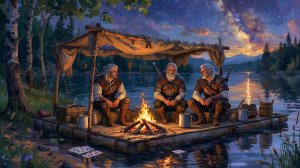 Геральт и друзья: выживание на плоту в Raft №3⛴️🌊