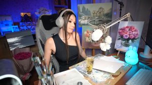 КАРТИНА МАСЛОМ НА СТРИМЕ #ламповыйстрим #девушкастримит  #живопись #картина #рисование