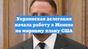 Украинская делегация начала работу в Женеве по мирному плану США
