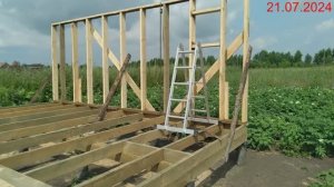 Хозблок 4х6. Стена задняя. Каркасный дом своими руками.