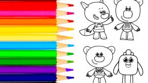 Ми-ми-мишки раскраска | Лисичка, Кеша, Тучка и Цыпа - раскраска | Видео для детей