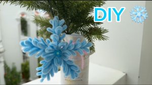 своими руками снежинка ❄️ из пушистой проволоки ❄️