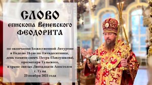 Слово епископа Венёвского Феодорита в день памяти священномученика Петра, пресвитера Тульского.