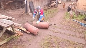 Готовлю газовые баллоны для изготовления бойлера косвенного нагрева