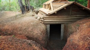 Строю теплый деревянный дом под землей для выживания. Секретный бункер. Ловлю и копчу рыбу. Бушкрафт