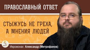 СТЫЖУСЬ НЕ ГРЕХА, А МНЕНИЯ ЛЮДЕЙ    Иеромонах Александр (Митрофанов)
