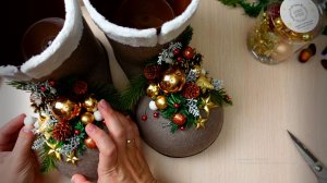 Новогодние сапоги своими руками 🎄 Идея новогоднего декора для дома ⭐