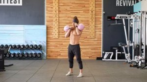 Жим гири 1 рукой, удерживая две гири фронтально/Kettlebell Filly Press