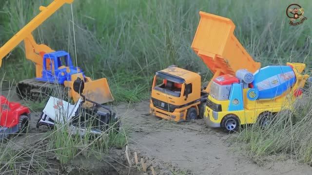🍿 Мультик про Машинки. Экскаватор, Трактор, Автокран и Вода.мультфильмы и видео для детей смотреть онлайн