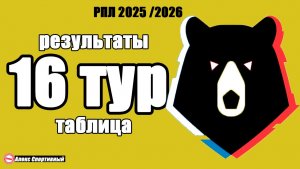 РПЛ: 16 тур. Результаты, таблица, расписание, бомбардиры.