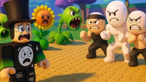 Растения против мозгов в РОБЛОКС или как ПАПА с помощью ДРУГА резко ПРОКАЧАЛСЯ!