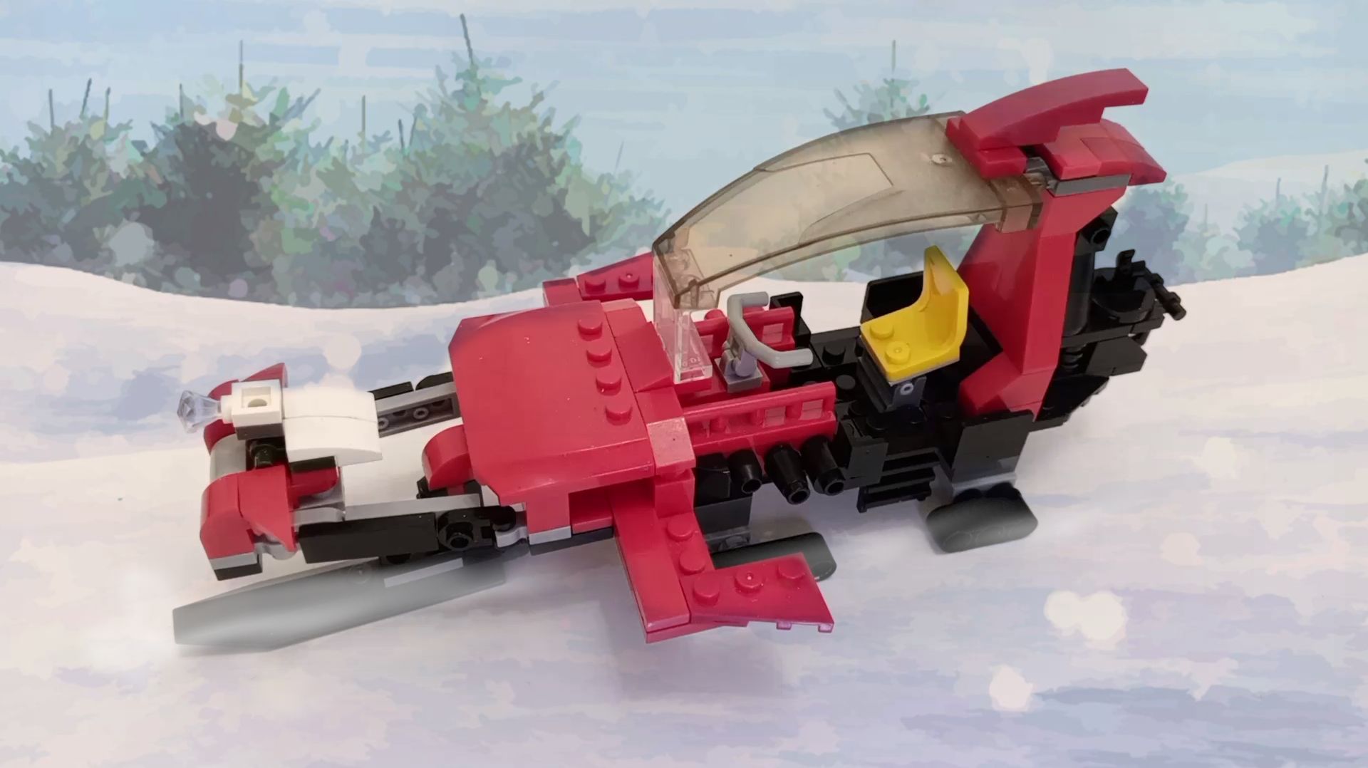 Красный монстр-трак снегоход | Фантастические конструкторы лего